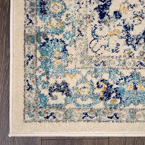 Home Dynamix Vintage Channing Runner Area Rug 26"X16'7", Distressed Ivory #TOP2