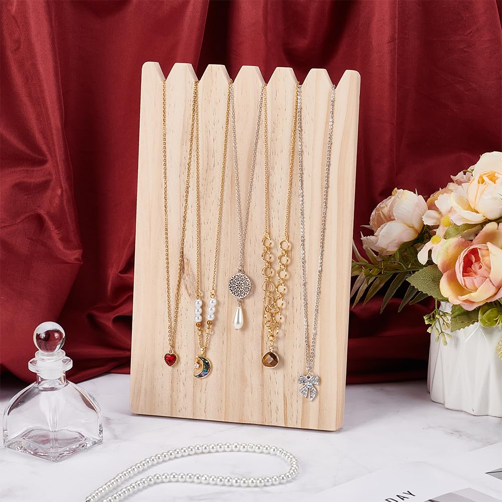 FINGERINSPIRE Espositore per Collane in Legno Portaoggetti Portatile Rettangolare in Legno per Collane Bracciali e Gioielli per Collane Espositore per Gioielli Può Contenere Fino a 3 Collana
