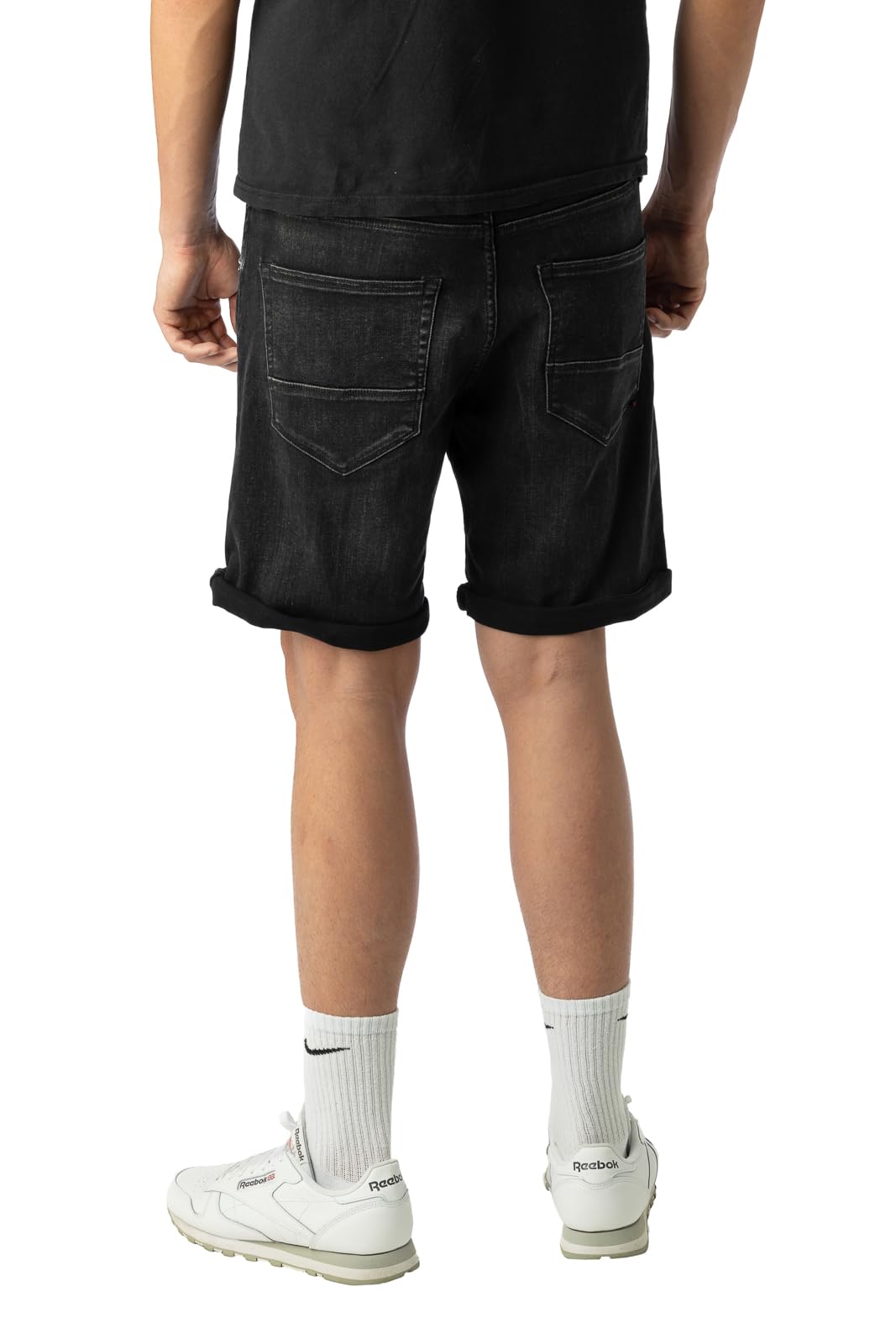 JACK & JONES Jeans Shorts Hose JJIRICK JJICON Shorts 4 Farben S-XXL, Farbe:Black Denim/Schwarz, Größe:M