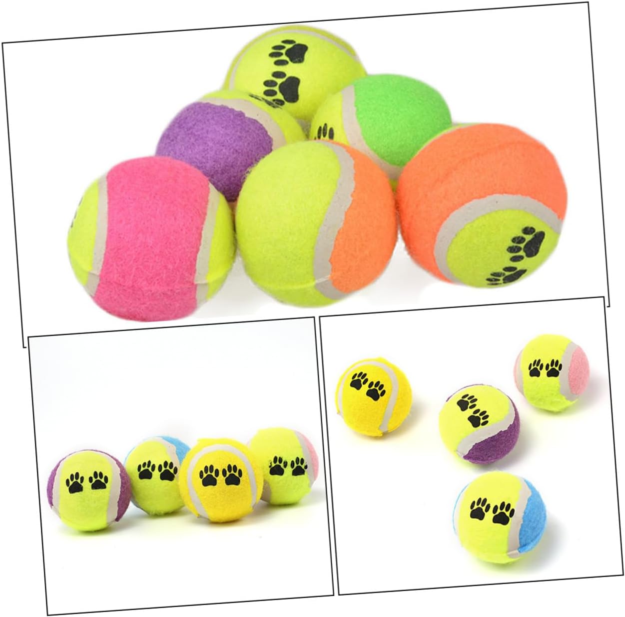 Luxshiny 16pcs Dog Tennis Balls Pet Training Balls Plush Soft Chew for Small and Medium Dogs Outdoor Exercise and Molar Random Color