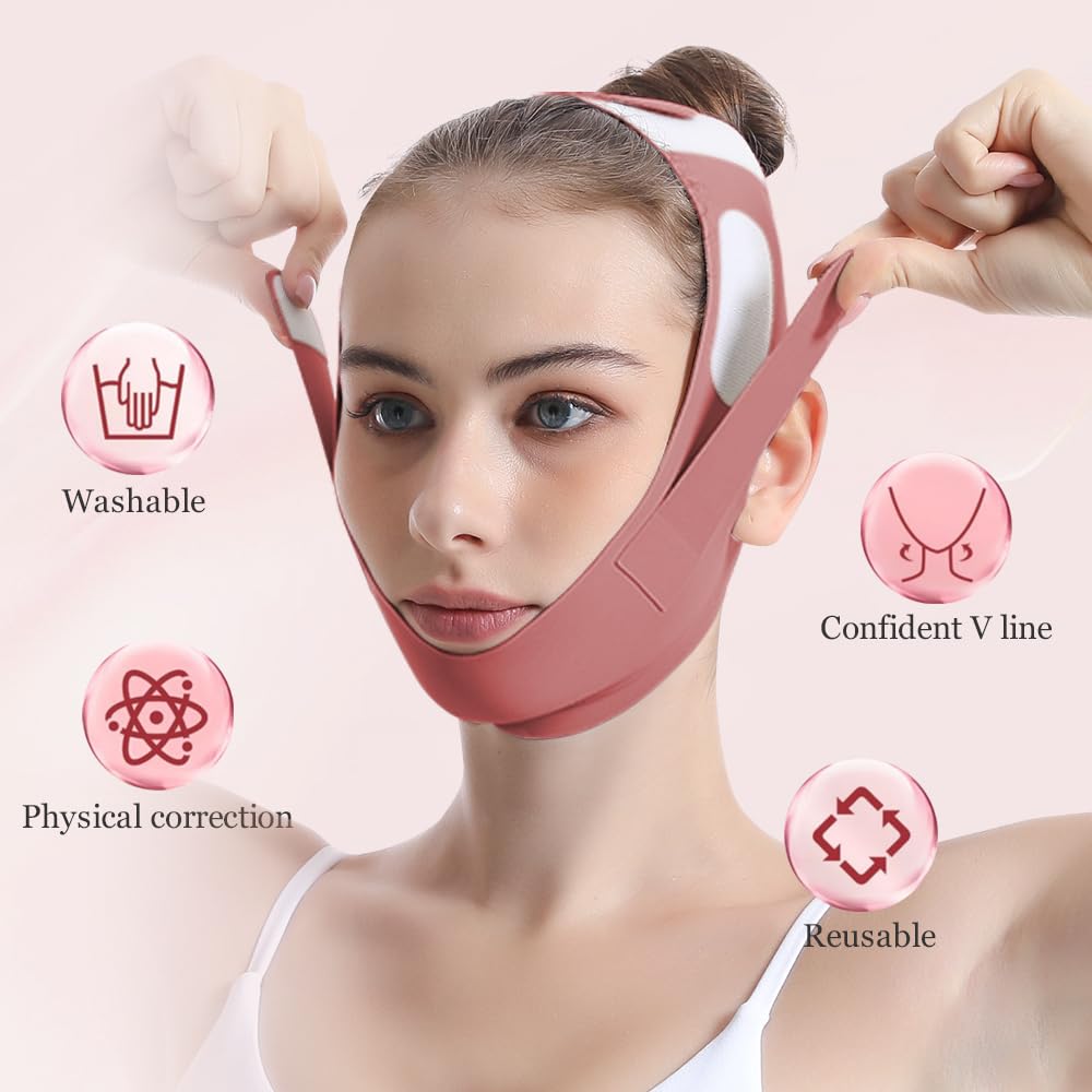 Graphene Face Strap Face Lift Belt, Comfortable VShaped Bandage Chin Up and Cheek Lifting Bandage for V Face Lift