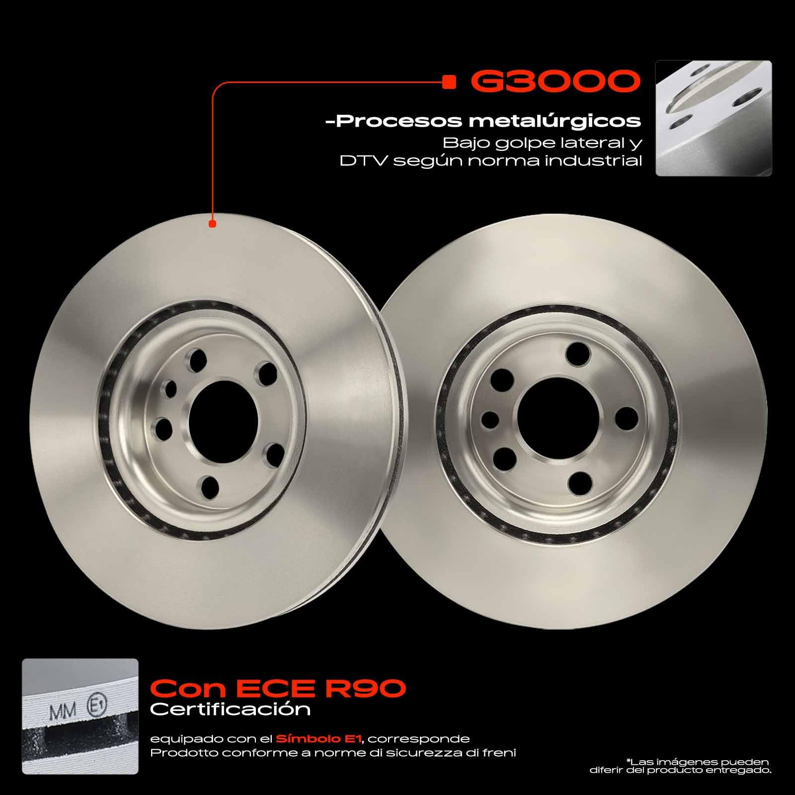 Frankberg 2 discos de freno + 4 pastillas de freno con lubricante para frenos delantero izquierdo y derecho. Compatible con C8 EA EB 2002-2014 Jumpy U6U 2003-2006 Replace# 1331301080