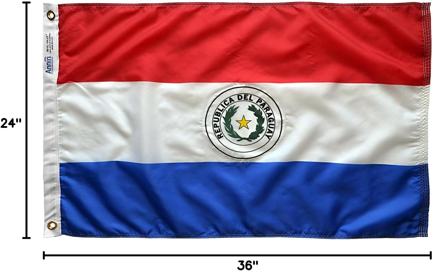 Annin Flagmakers Paraguay Flag USA-Made to Official United Nations Design Specifications, 2 x 3 Feet (Model 196609)