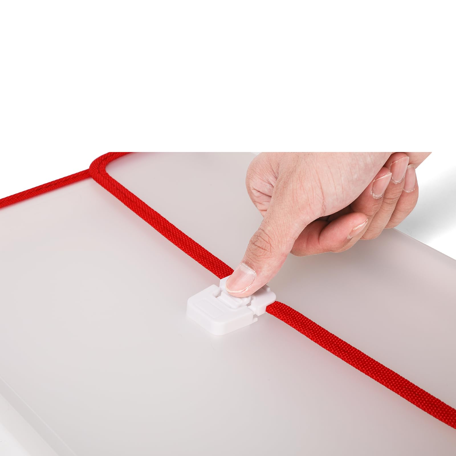 Neomate Cartella portadocumenti espandibile con manico, 13 tasche, formato A4/FS, organizer per documenti e certificati, cartella a fisarmonica trasparente | rosso