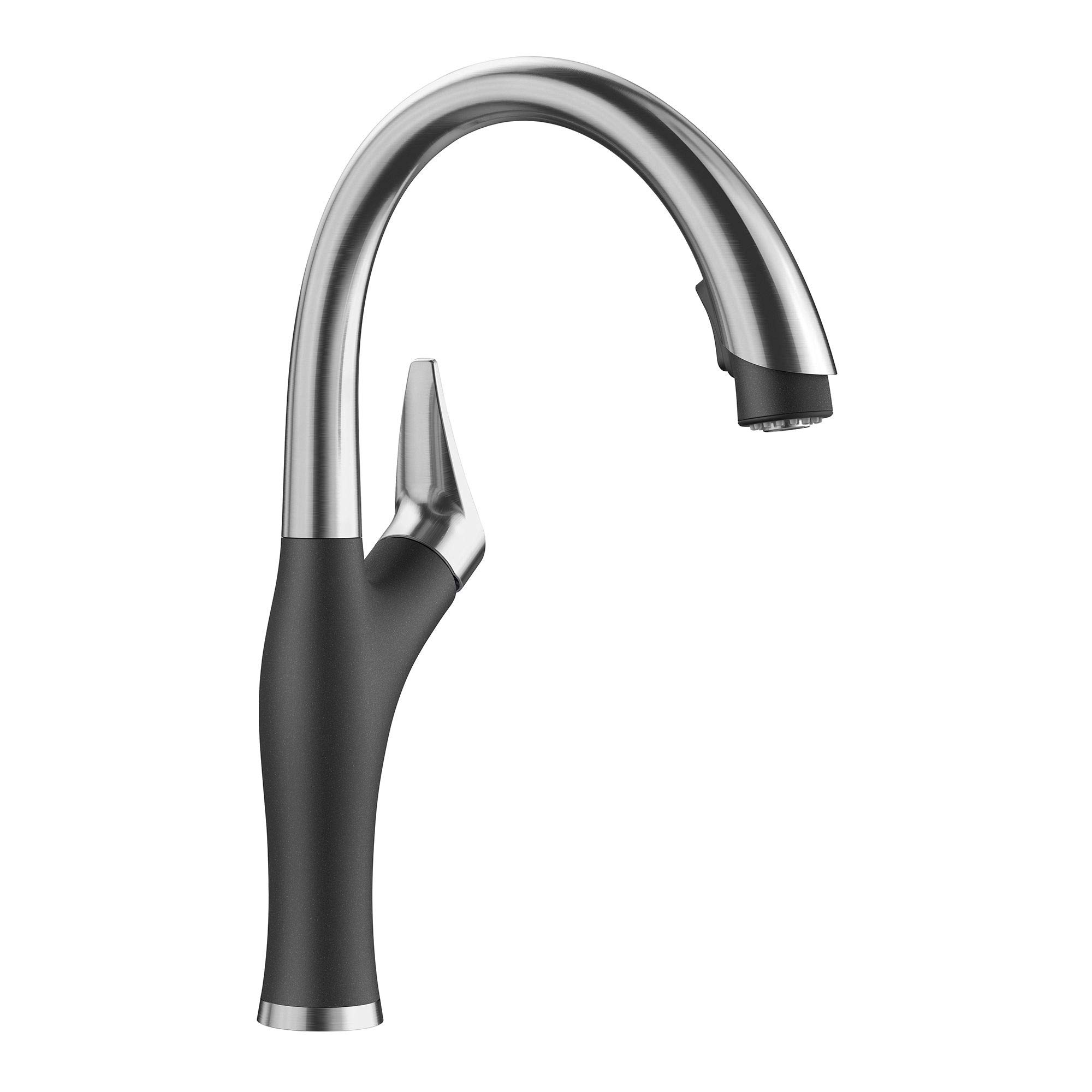 BLANCOAnthracite 442031 ARTONA Color-Coordinated Pull-Down Dual Spray Kitchen Faucet, 1.5 GPM