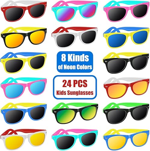 Miniatura 2 de AGGKKY Gafas de sol para niños a granel, regalos de fiesta, gafas de sol neón para niños y niñas con protección UV400