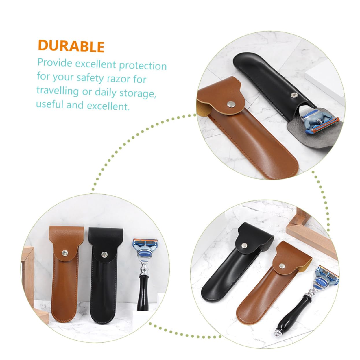 FOMIYES 5 Custodie Da Viaggio in Pelle Per Idee Di Compleanno Con Chiusura A Bottone Automatico Compatte Ed Eleganti Per Luso Quotidiano