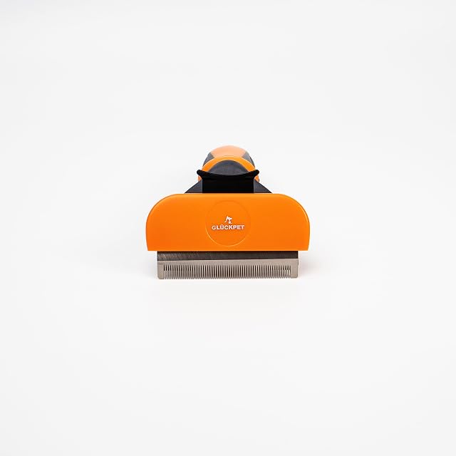Foto 2 de 6 de GLÜCKPET Cepillo para Perro Naranja, Elimina el Pelo Muerto, Botón de Autolimpieza