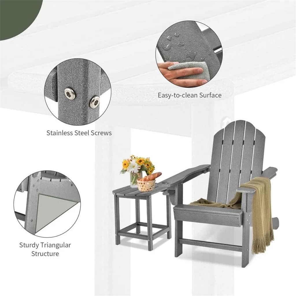 4 Piece Patio Armchair Side Table Set Cup Holder