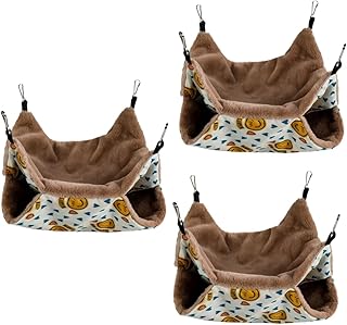 Mipcase 3 Pçs Saco De Dormir Quente Para Animais De Estimação Barraca De Inverno Hamster Rede De Pelúcia Beliche Hamster Hamster Brinquedo Chinchila Rede Cama De Animal Pequeno Cama De