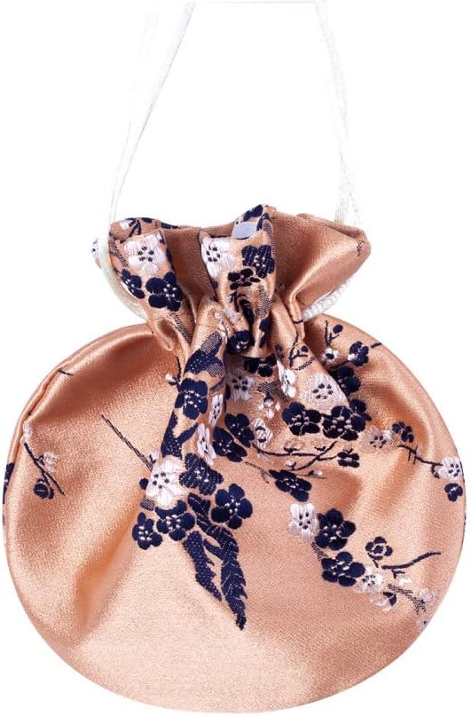 Jewelry Silk Purse, 4 Pcs Chinese Tradition Sachet Bag Embroidered Flower Pouches Drawstring Gift Bag Empty Scent Bag(H1)