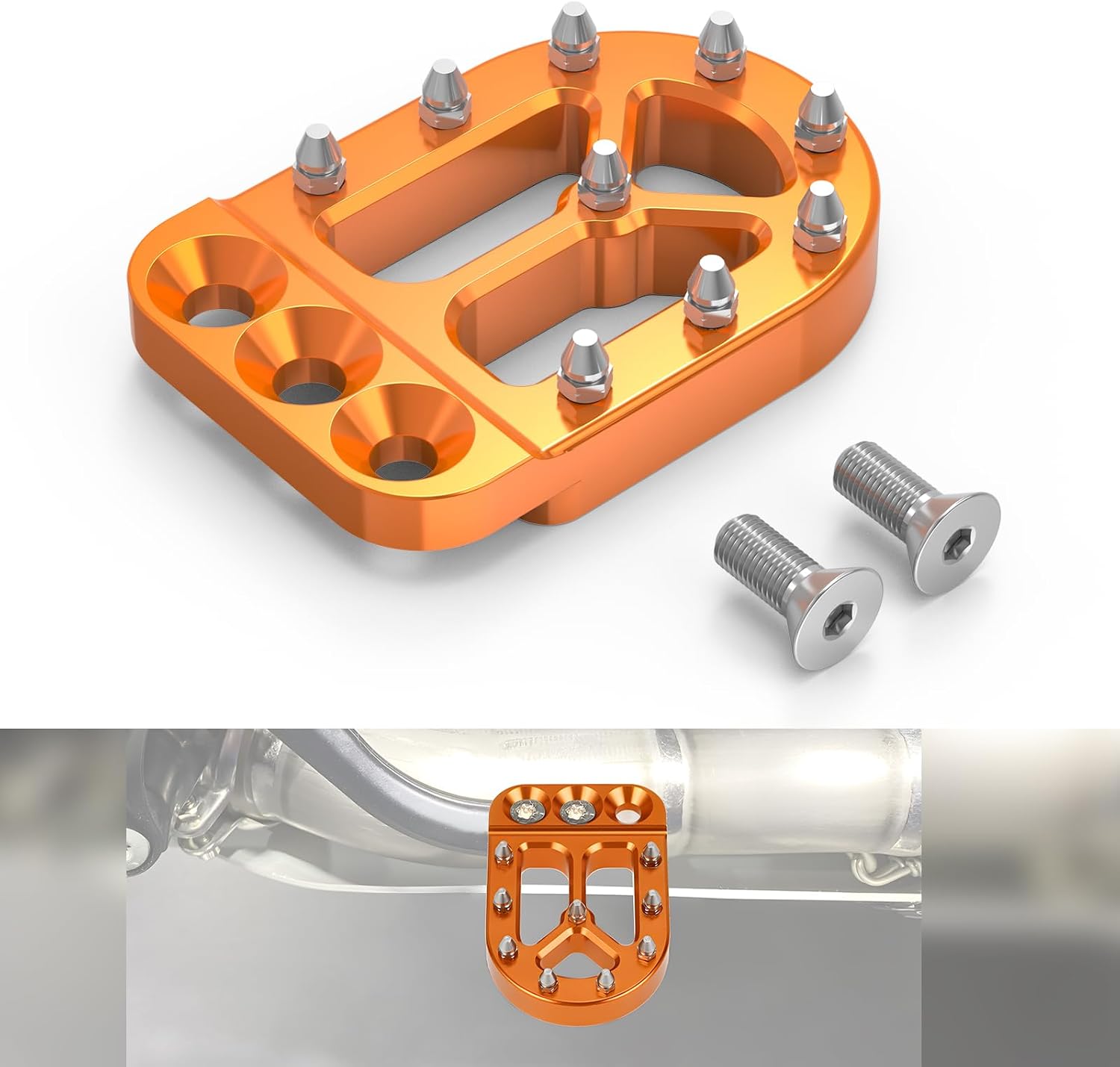 NICECNC Orange Brake Pedal Lever Pad Extender Compatible with 390 Adventure 2020 2021 2022 2023, 690 Enduro R 2008-2023, Compatible with GasGas 700 SM/ES 2022-2023, See Fitments