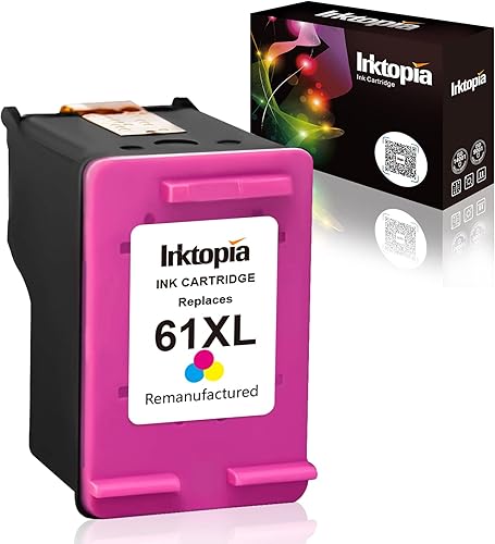 Inktopia Cartuchos de tinta remanufacturados de repuesto para HP 61XL 61 XL para HP Envy 4500 4502 5530 5534 Deskjet 1000 1050 1512 2540 3050 3510