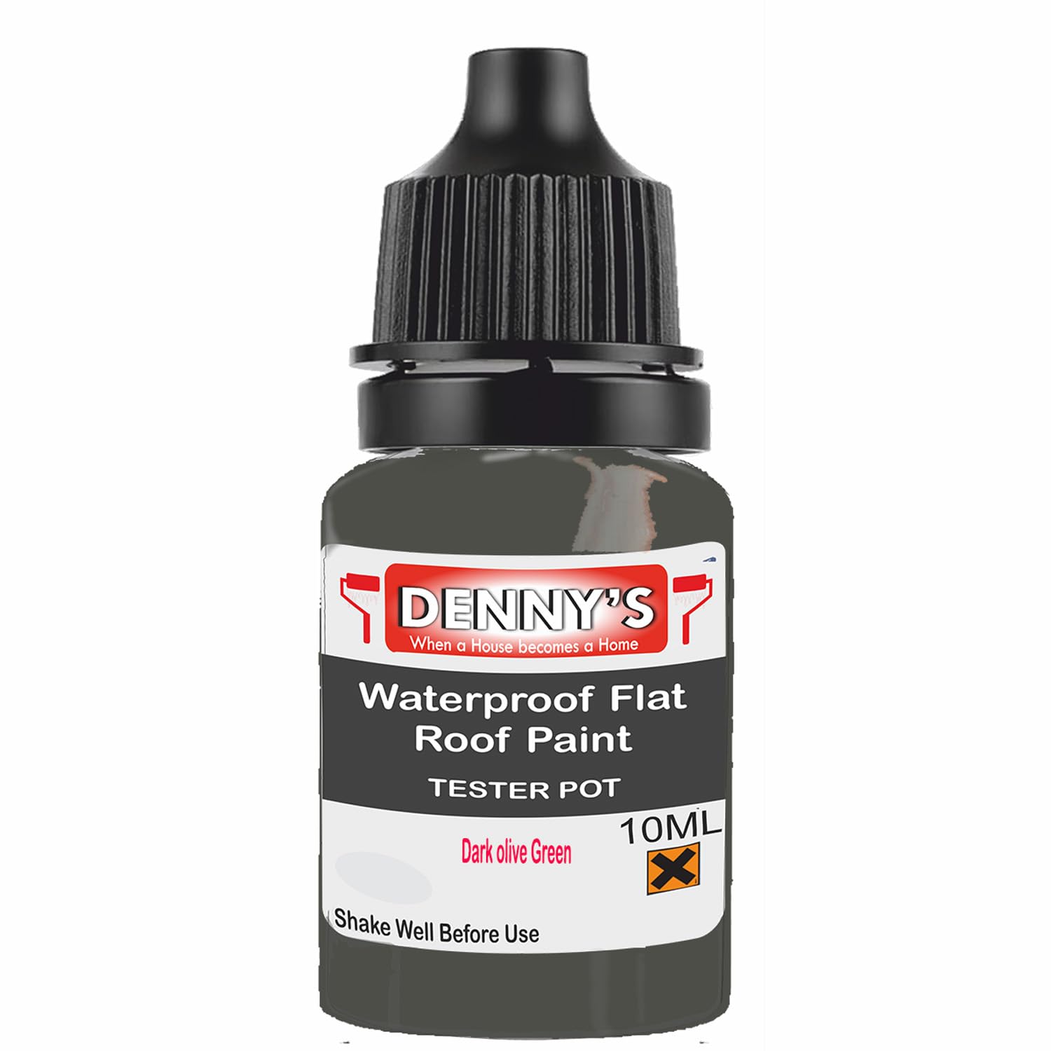 SCOOBYS PAINTS BACK IN THE MIX Chlorinated Rubber Flat Roof Paint – Waterproof Roof Sealer & Leak Repair Coating, Quick Drying, High Adhesion (Dark olive Green, 10ML Tester Bottle)