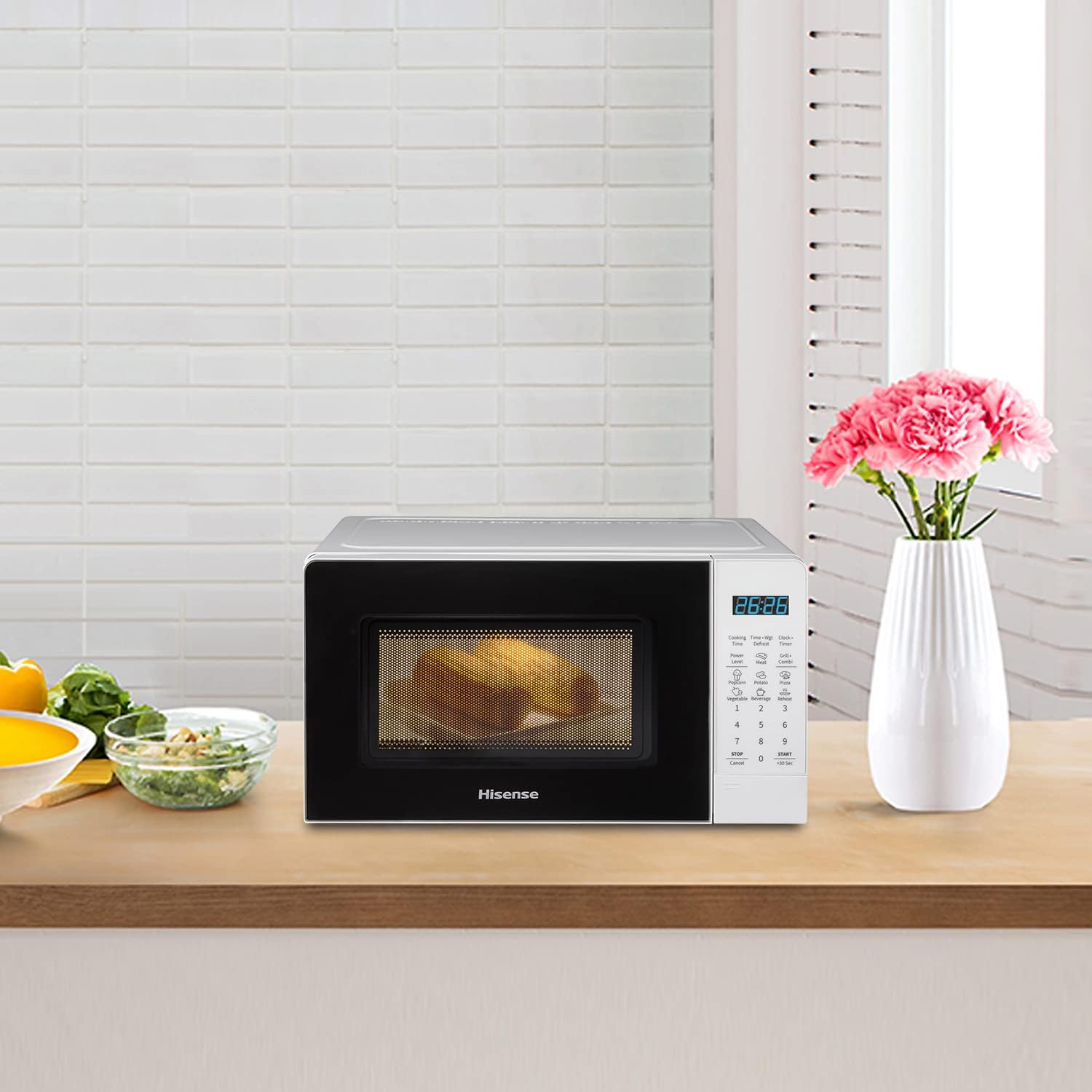 Hisense H20MOWS3G Libera installazione Forno Microonde Elettronico, Capacità 20 L, Potenza 700 W, Grill Potenza 900 W, Display Led con Comandi Touch, Bianco Hisense H20MOWS3G Libera installazione Forno Microonde Elettronico, Capacità 20 L, Potenza 700 W, Grill Potenza 900 W, Display Led con Comandi Touch, Bianco