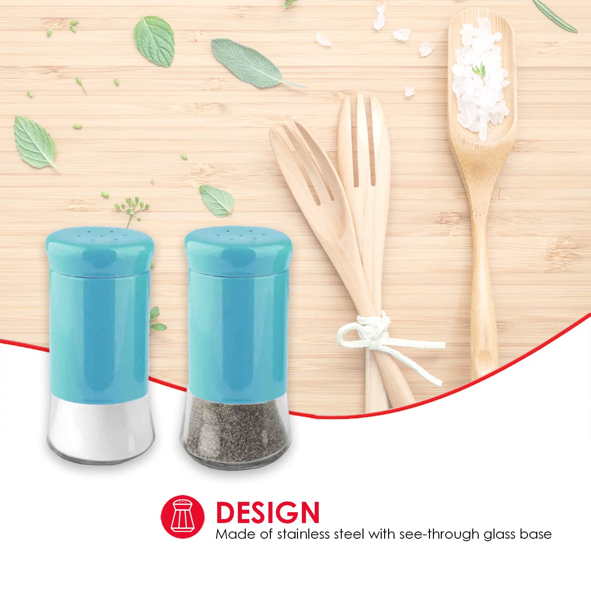 Turquoise Salt & Pepper Shakers - Home Basics -5