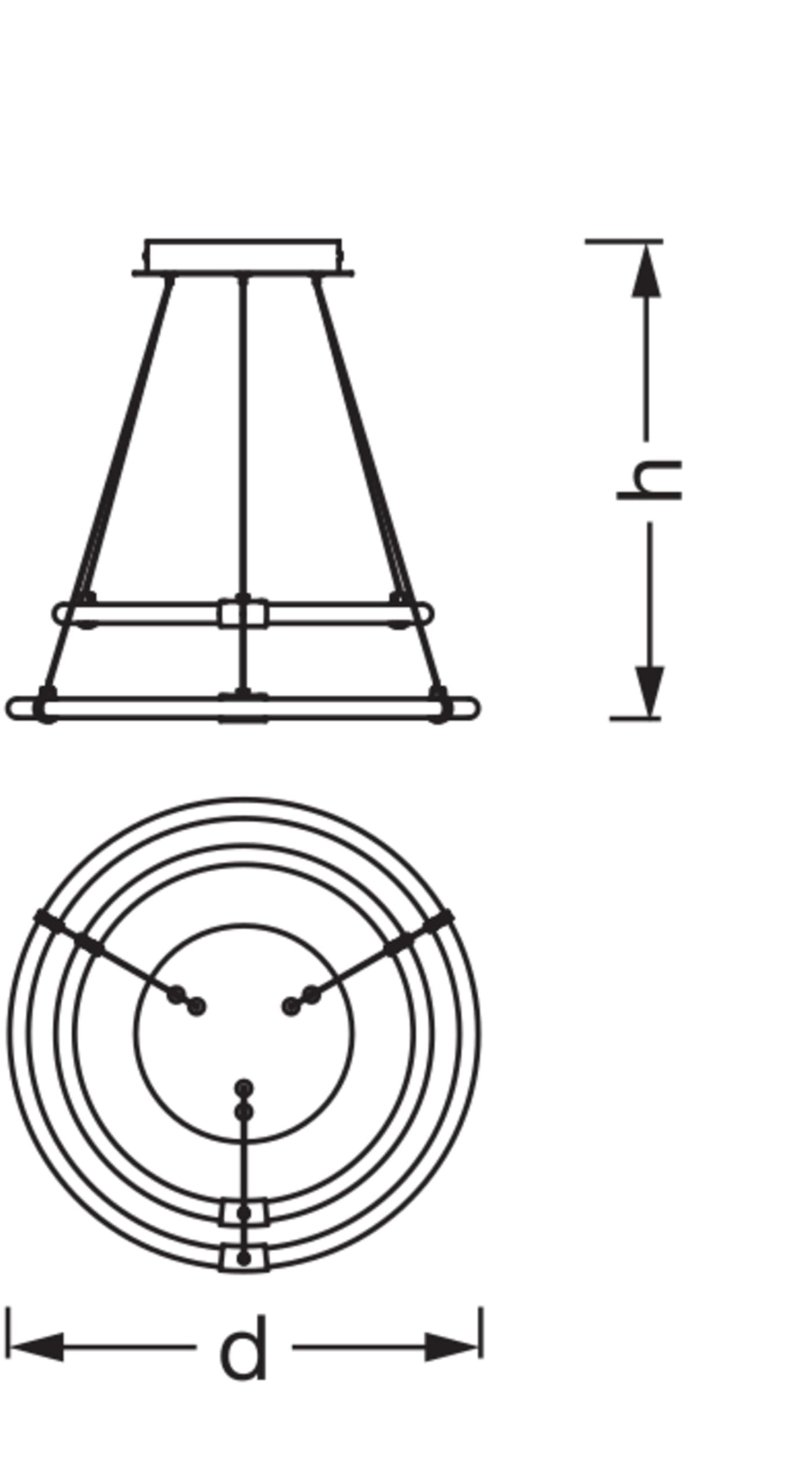 Osram Decor Aura - Lampada a sospensione a 2 luci, in policarbonato curvo con LED e filamento, 21 W, 2400 lm, 3000 K, 830 luce bianca calda, dimmerabile, grigio scuro, plastica (PC), 498 mm, IP20