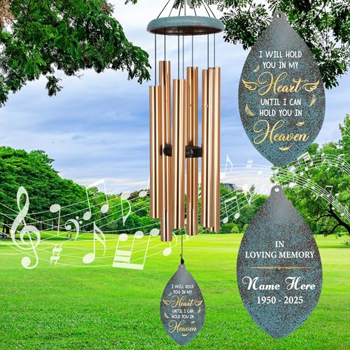 Image of ASTARIN Personlized Wind Chimes Memorial, 35 in Sympathy Gifts for Loss of Loved One, Sympathy Wind Chimes for Loss Lover Mother Father, Metal Wind Chime for Funeral(Produced in Texas)