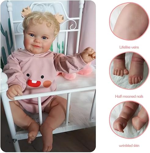 Miniatura 2 de iCradle Muñecas de bebé Reborn de 20 pulgadas, muñeca de bebé recién nacida realista Maddie con peso para niños a partir de 3 años