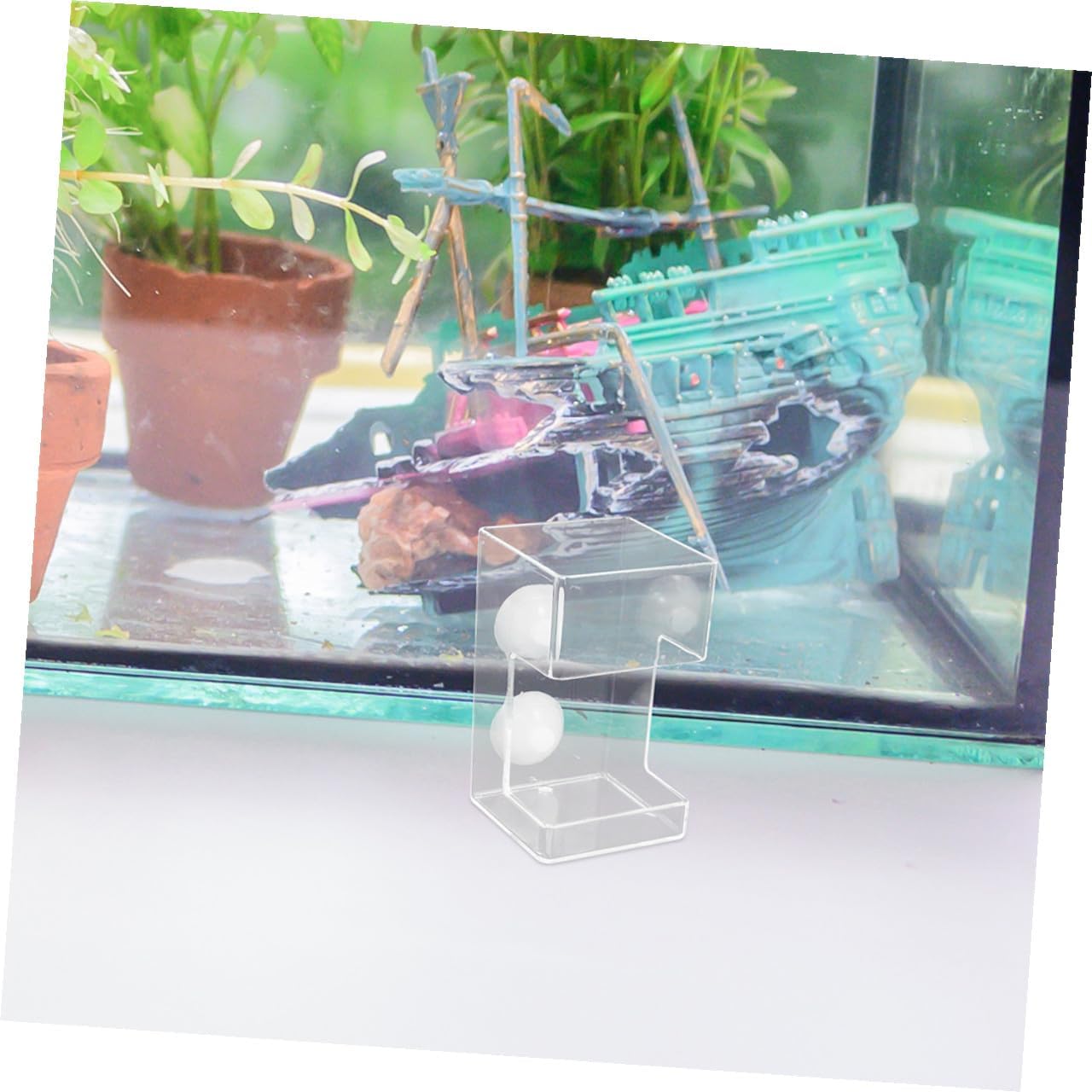 Toyvian Betta Fish Feeder with Suction Cup Aquarium Feeding Tube Slow-Release Fish Tank Feeder for Shrimp Large Square Tube for Targeted Feeding image 5
