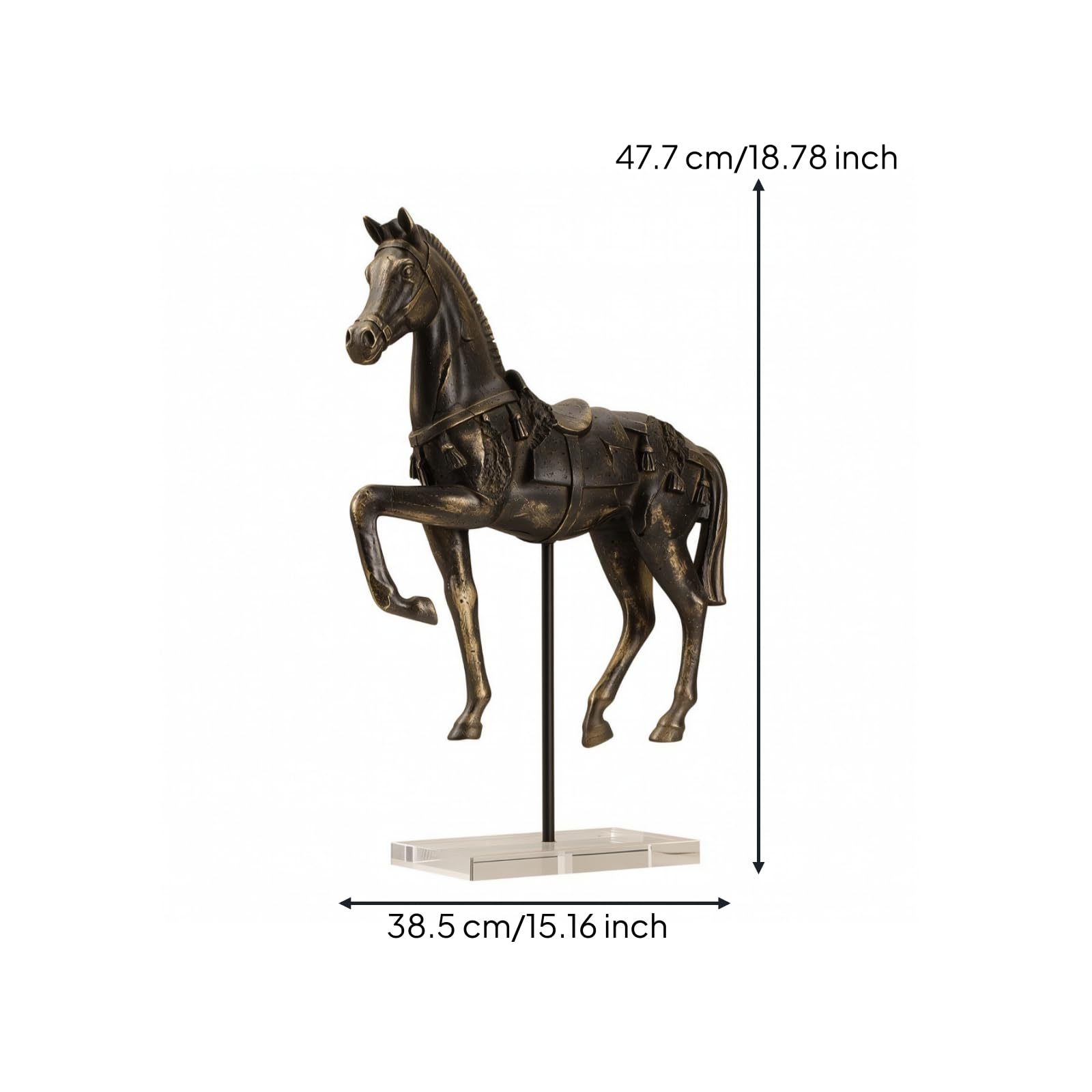 Colcolo Statuetta | Finitura Effetto Bronzo Antico, Scultura di, Dinamica, Decorazione, per Libreria, Dei Cavalli, Collezionisti, Da B