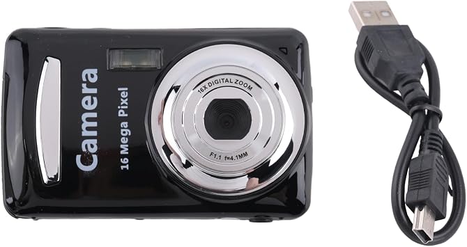 Digital Camera,Portable Cameras 16 Million HD Pixel Compact Home Digital Camera for Kids Teens Seniors Black