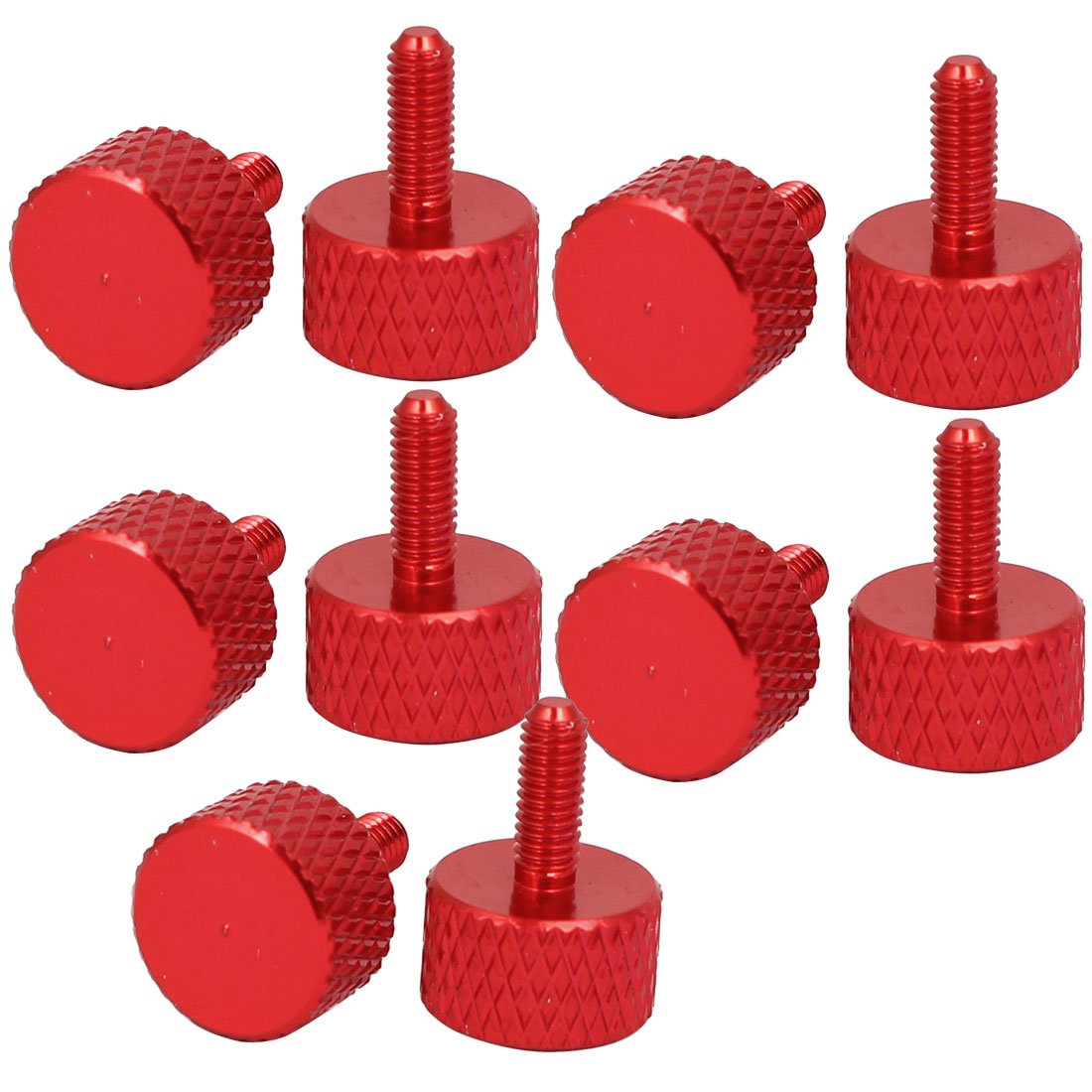 uxcell Computer PC Graphics Card M3x8mm Fully Threaded Knurled Thumb Screws Wine Red 10pcs-image-12