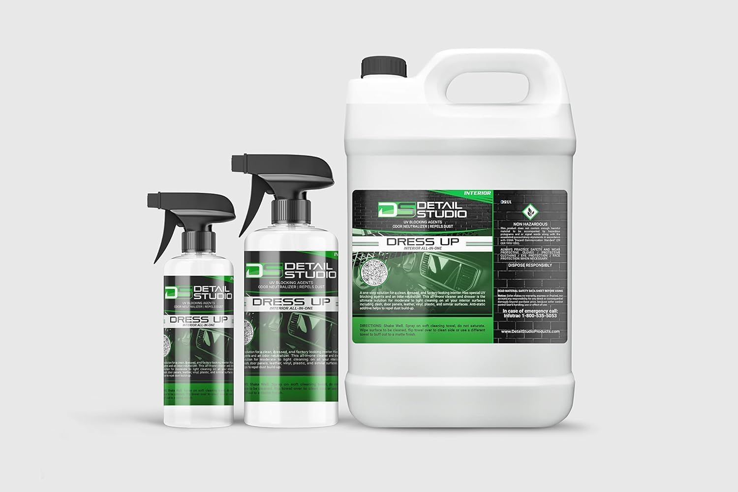 Dress Up, Interior Car Cleaner & Shiner for Car Care and Detailing, Cleaner for Dashboards, Screens, and other Surfaces (Safe Cleaning on Leather, Vinyl, Plastic & More) (32 Fl. Oz)