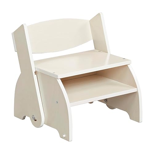 ECR4Kids Taburete y silla Flip-Flop, muebles para niños, lavado blanco ECR4Kids Taburete y silla Flip-Flop, muebles para niños, lavado blanco