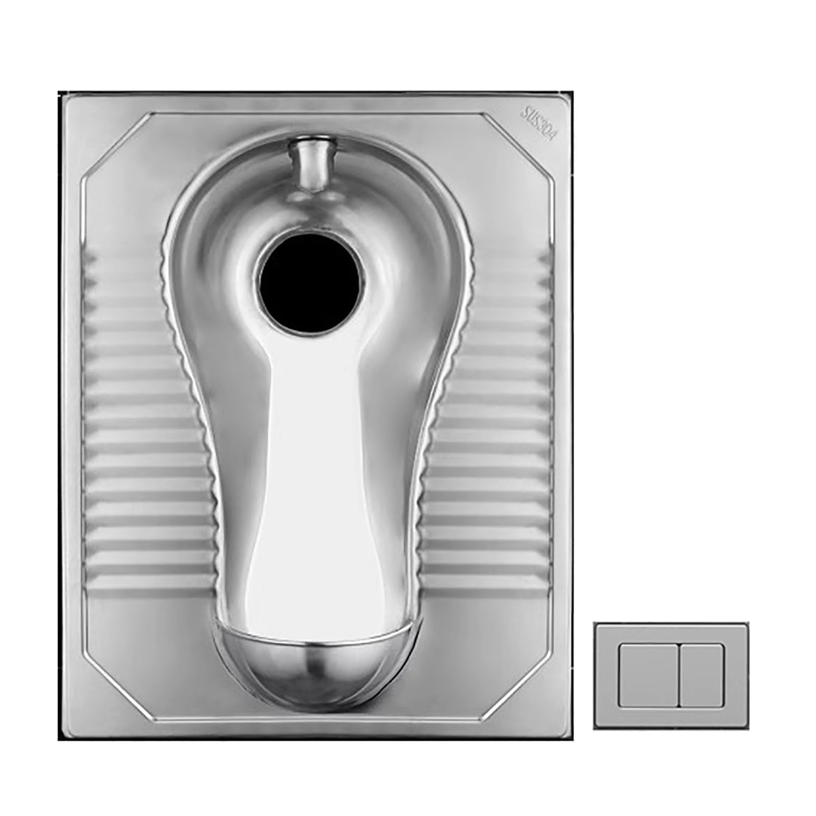 VAYEODEYU 304 Stainless Steel Squat Toilet Odor-Proof High Pressure Flush for Public Restrooms(F)