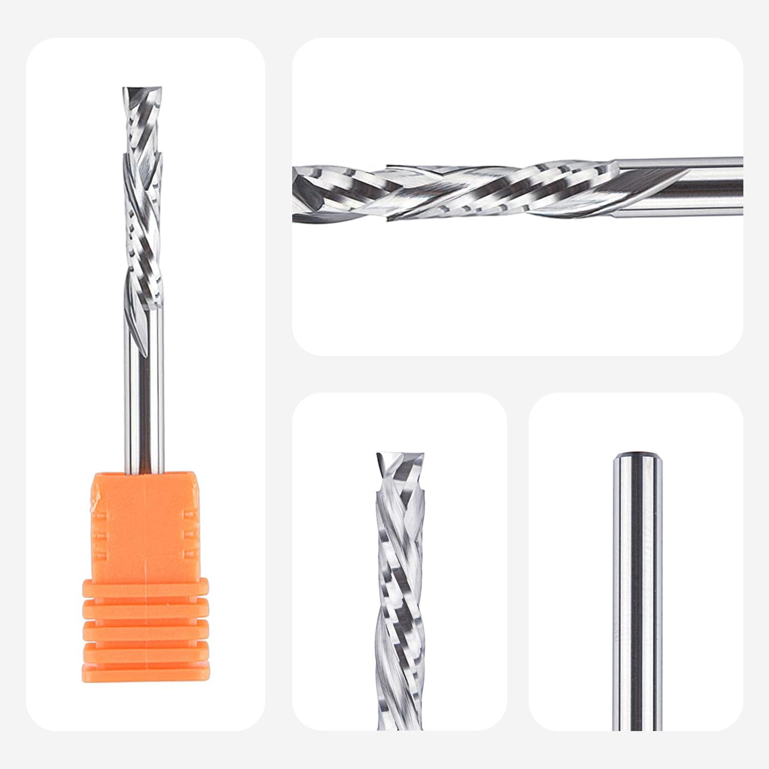 SpeTool Frese per Legno Gambo 4mm Frese a Spirale Fresa Elicoidale Up&Down Compressione HRC55 Fresa per Canali Scanalatura CNC Lunghezza di Taglio 22mm in Metallo duro per Molatura per Incisione