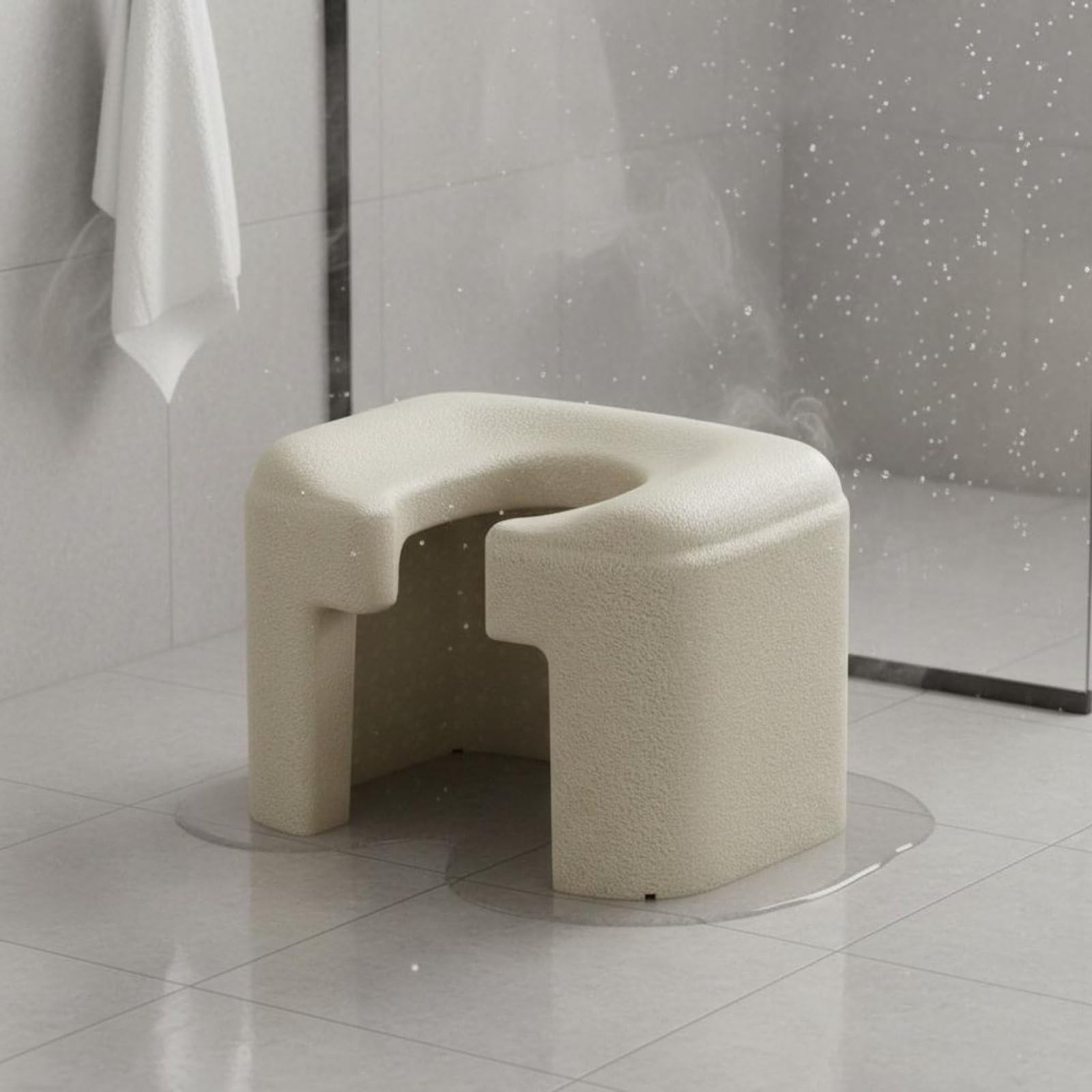 Milageto Asiento de Baño Taburete Inodoro Banco Lavabo Banqueta Ergonómica de Polipropileno Ligero Soporte Equilibrado y Fácil de Mover Adecuado para Adultos Mayores y en Casa