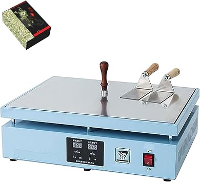 Cellophane Wrapping Machine,1200W Manual Cellophane Overwrapping Machine with Adjustable Temperature,Desktop Heating Sealing Machines,for Perfume,Cosmetics Blue