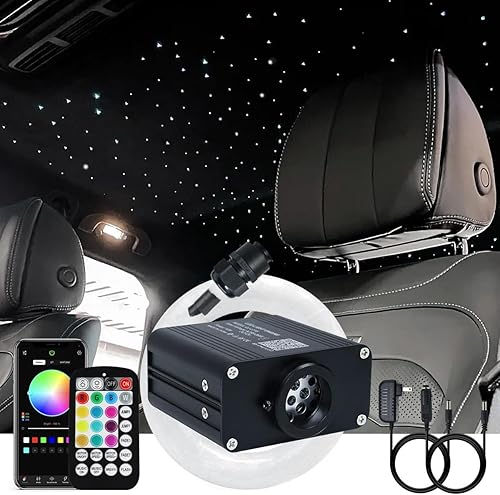 Vista 36 de AKEPO Luces de fibra óptica parpadeantes de 16 W RGBW APP de tamaño pequeño, 300 unidades activadas por música, 0.03 pulgadas, 9.8 pies/9.8 ft, kit