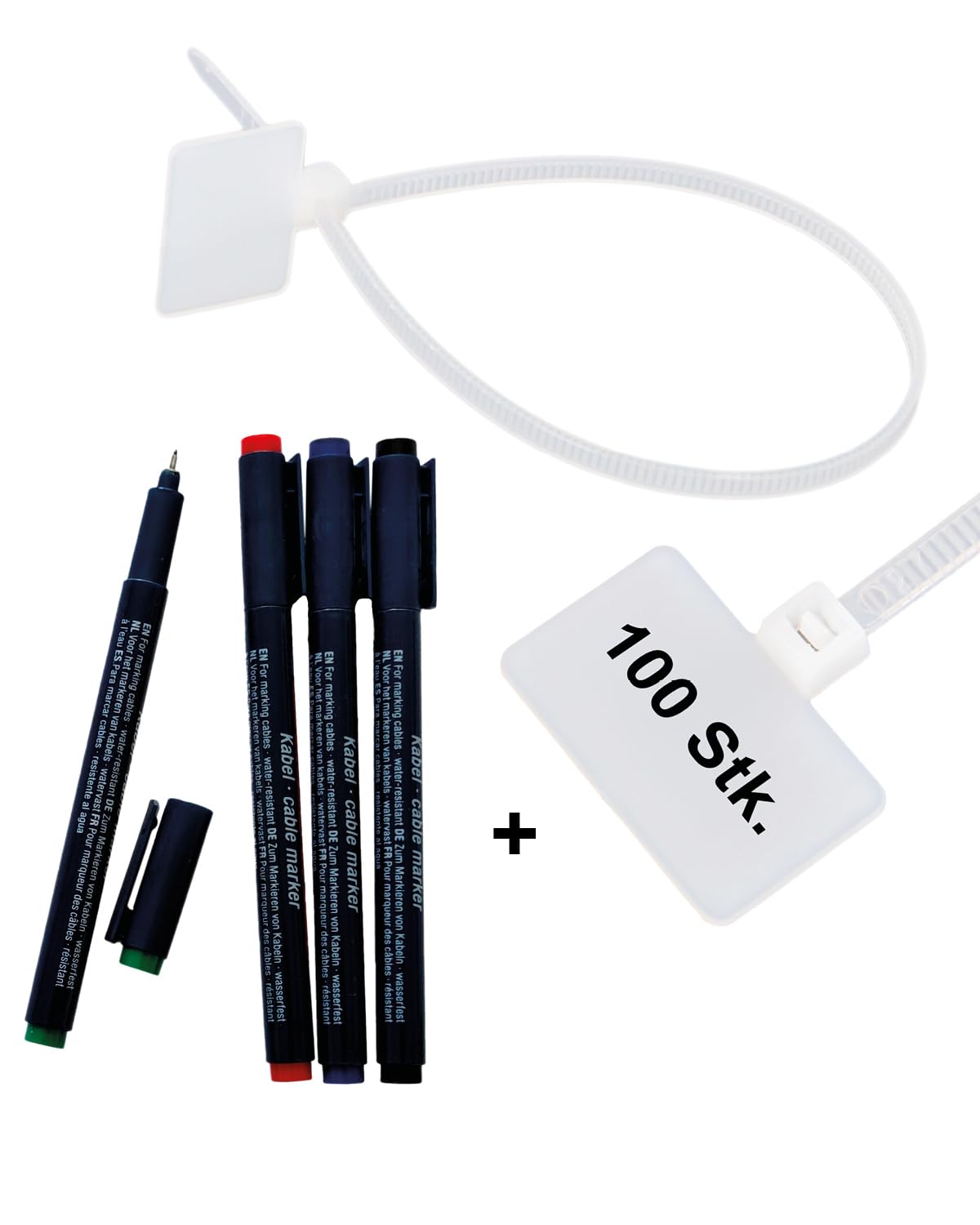 Marqueur de câble 8407 et 100 colliers de serrage pour identification de tuyau