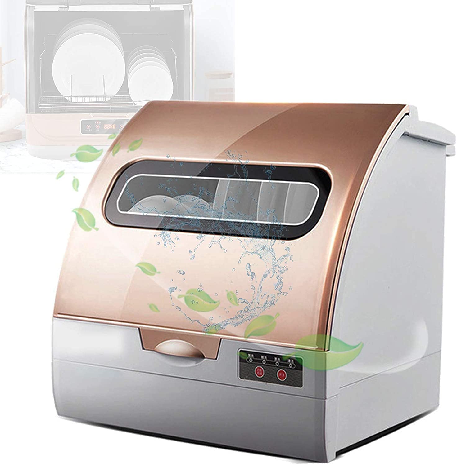 Mini Portable Dishwasher Powerful High-Pressure 360-Degree Three-Dimensional Jet, 75-Degree High Temperature Drying, No Need for Secondary Cleaning
