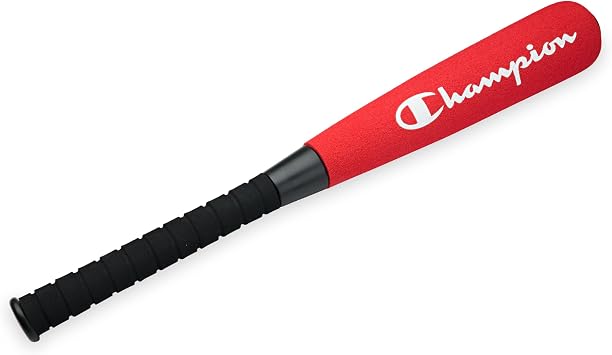Champion Toddler Baseball Set (Red/Black), Big Fly Foam Bat and Soft Ball Kit for Kids Ages 3+, Oversized 24 Lightweight Bat with Molded Core, for Safe Indoor or Outdoor Play