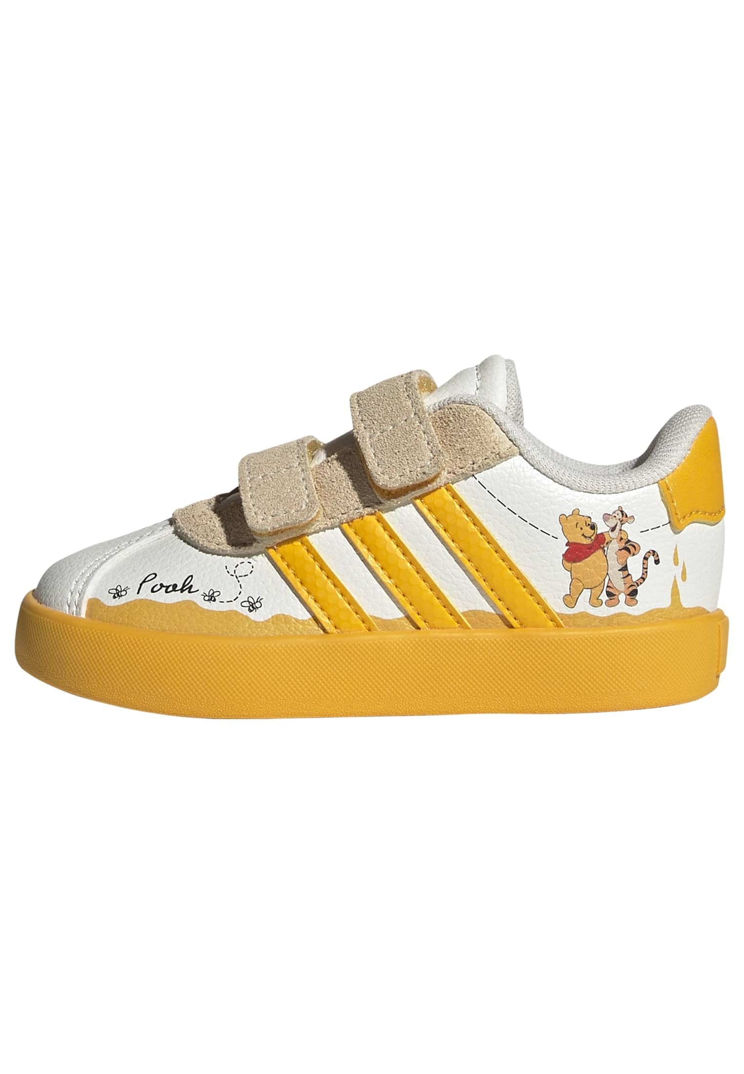 adidas Boys Vl Court 3.0 Sneakers Shoes Casual - Pink, White 5 Infant Off White/Crew Yellow/Black/Winnie the Pooh