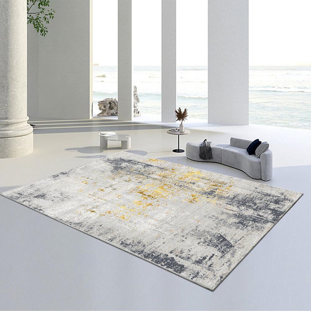 Tapis de salon minimaliste gris idéal pour chambre parentale