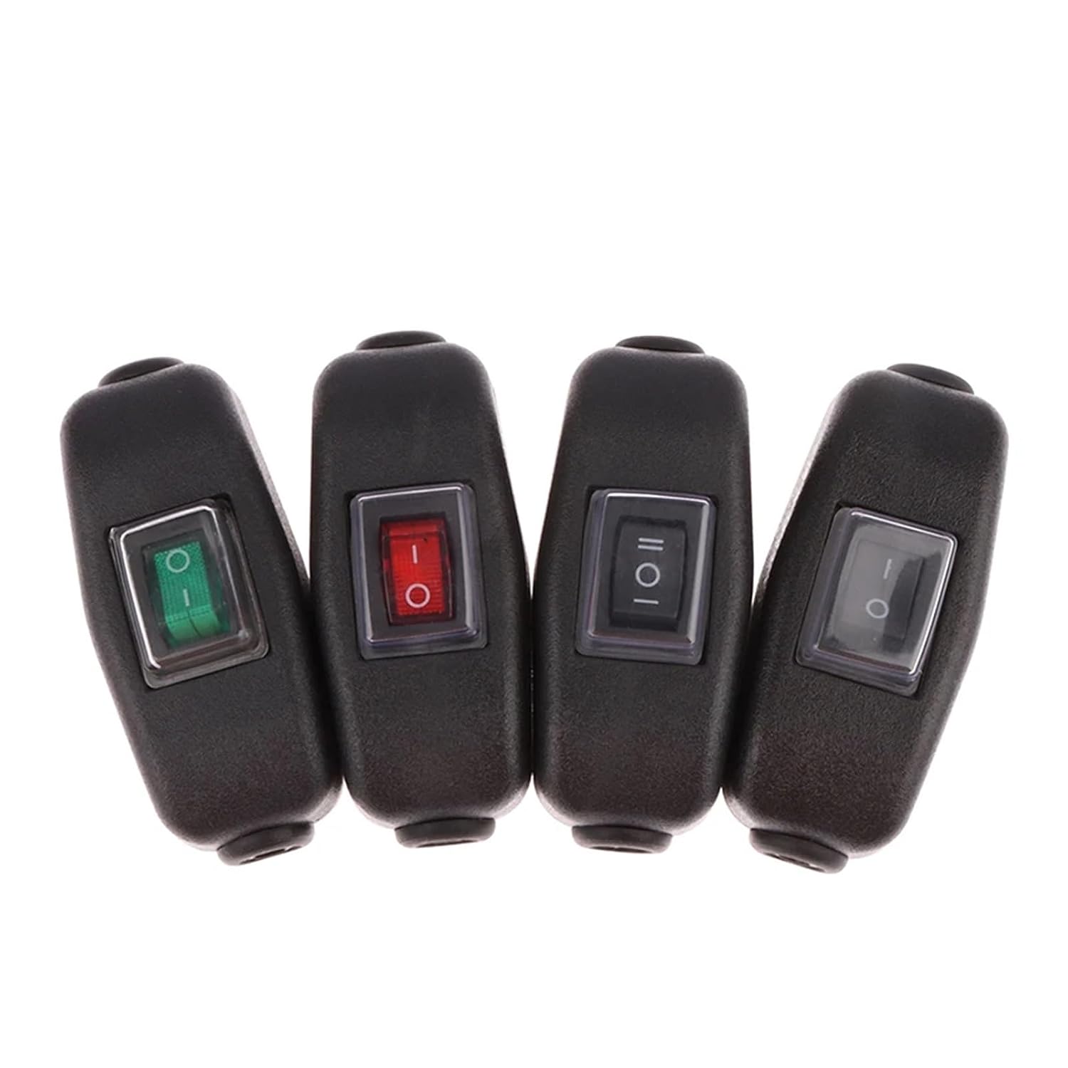 1PCS Waterproof and dustproof AC250V 10A 2-pin 3-pin Black Boat-Shaped on/Off LED Indicator Light Plug-in Switch(A5)
