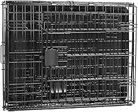 Vista 38 de Yaxa Basics Caja duradera y plegable de alambre de metal para mascotas con bandeja, portátil y resistente para viajes, una sola puerta, panel