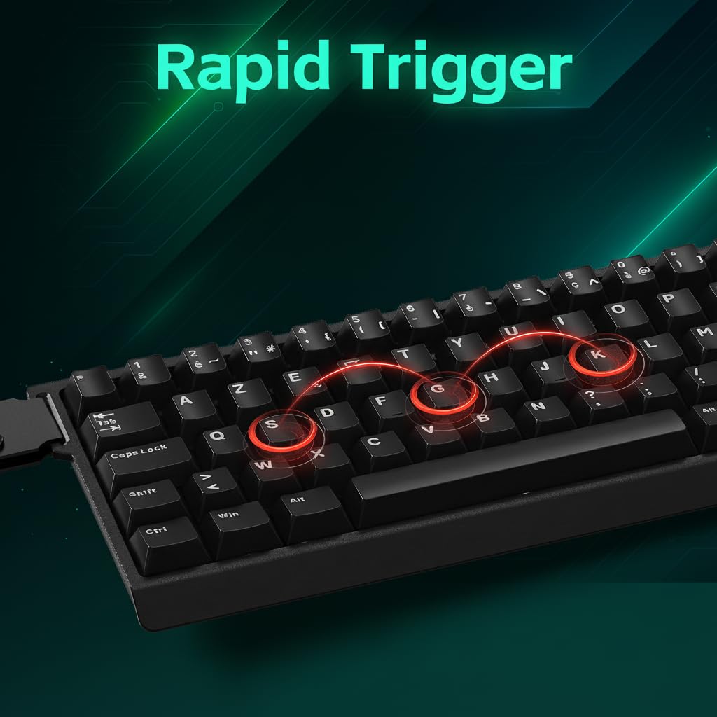 REKT Clavier Gaming Magnétique Shogun 68 HE (AZERTY FR) – Switchs Gateron Jade Effet Hall, Rapid Trigger, Actionnement réglable 0,1–3,5 mm, RGB Complet, Keycaps PBT, Hot-Swappable, 8000 Hz