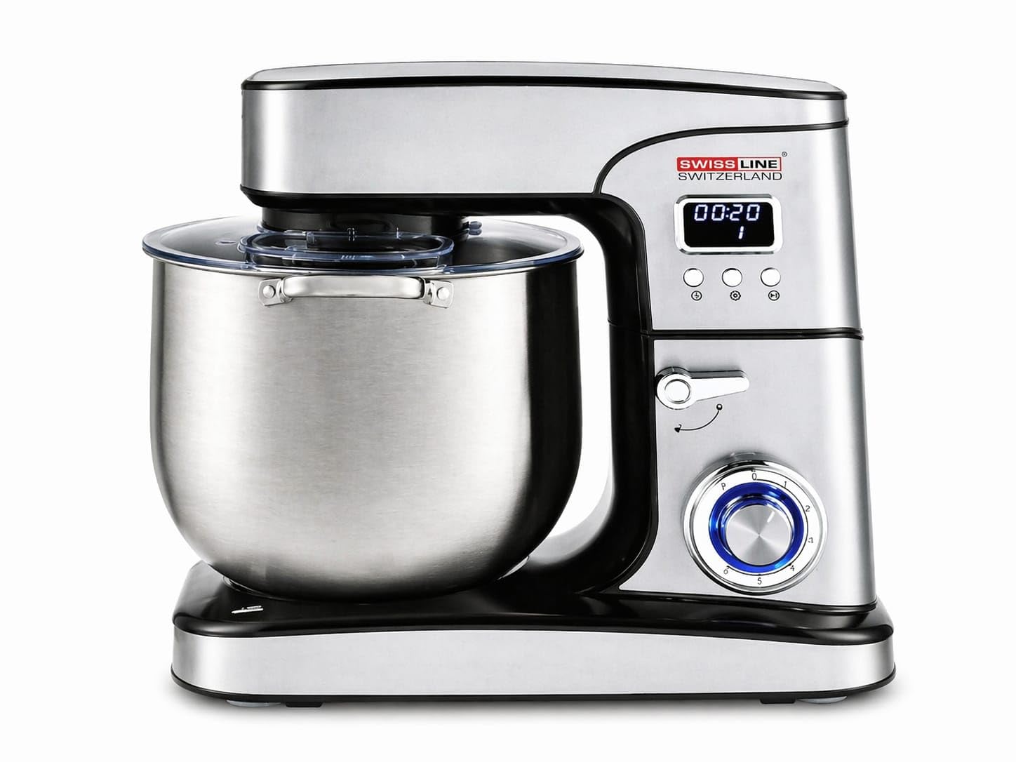 Amasadora Profesional 12L 2800W con Pantalla Digital, Robot de Cocina Multifunción, Bol de Acero Inoxidable y Accesorios para Amasar, Batir y Mezclar