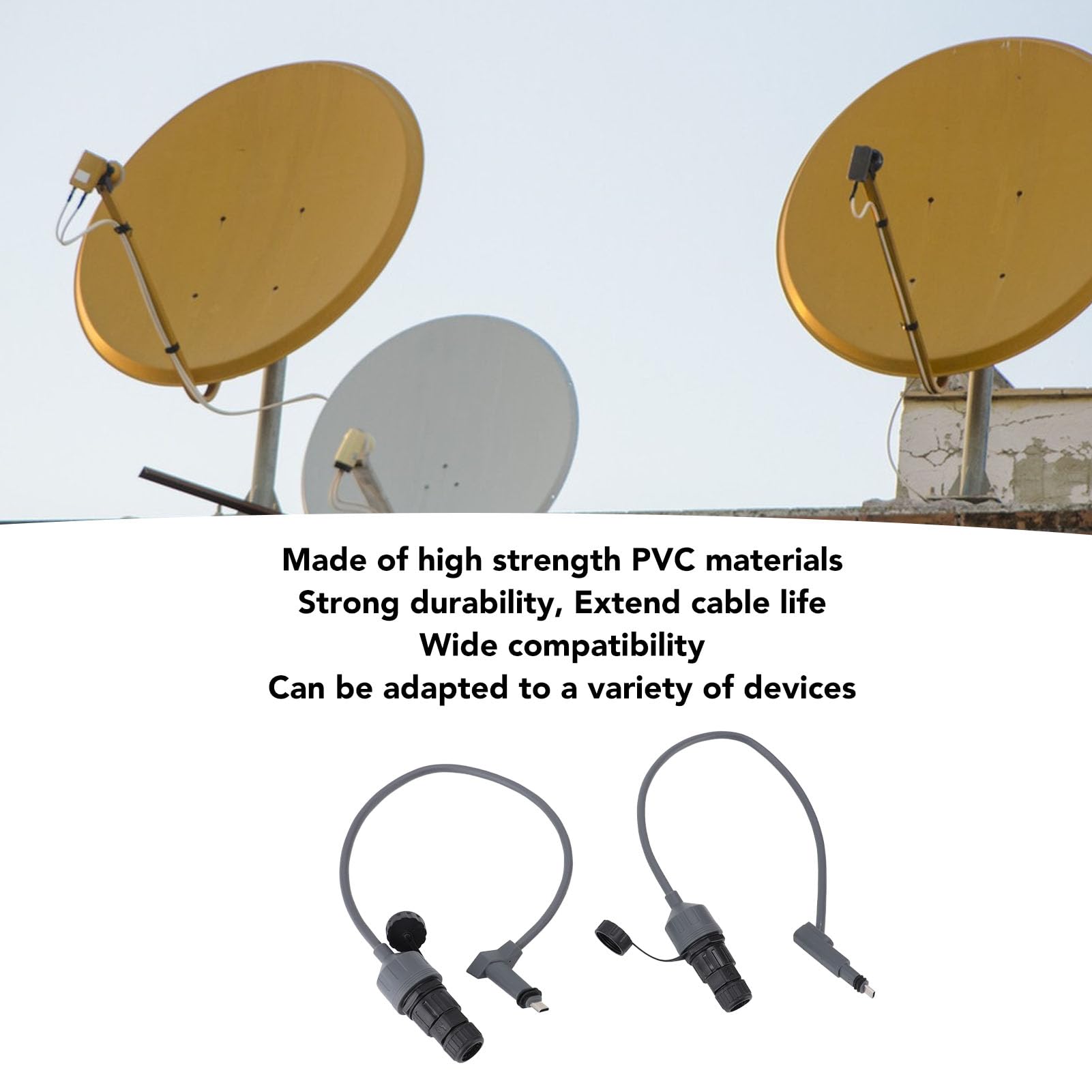 Aramox Adattatore per Cavo SPX Connettore per Cavo Plug and Play in PVC Design Impermeabile da 54 Cm Trasmissione Stabile del Segnale per Uso Interno Ed Esterno per Accessorio
