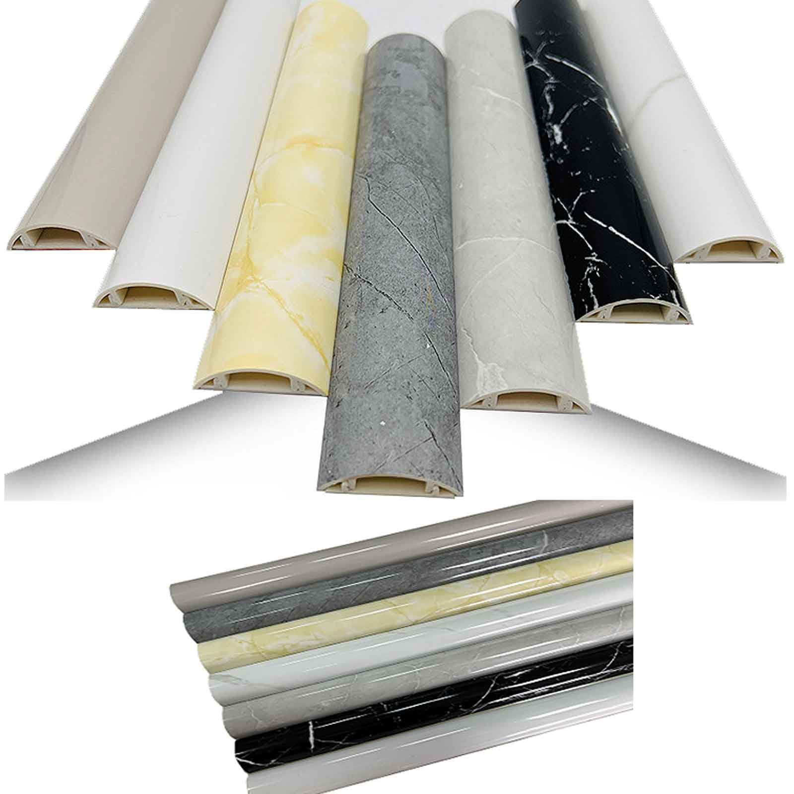 PVC Goulotte Passe Cable Sol,Cache Cable Sol Autocollante,Passe Câble Sol D’ Usage Léger,Guide câble au Sol Semi Circulaire,Flexible,Évitez Les Risques,pour Résidentiel,Bureaux Plus