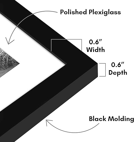 Vista 155 de Americanflat Portarretratos de 8 x 12 pulgadas con plexiglás pulido, juego de 2 portarretratos de 6 x 8 pulgadas con paspartú o para fotos de 8 x 12