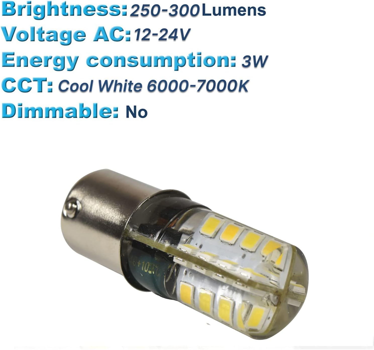 HQRP 10-Pack BA15s 32 LEDs Cool White 6000-7000K Bulbs for #1141#1156 RV Tail Light/Interior Light 3W 250-300 Lumen Bulb replacement