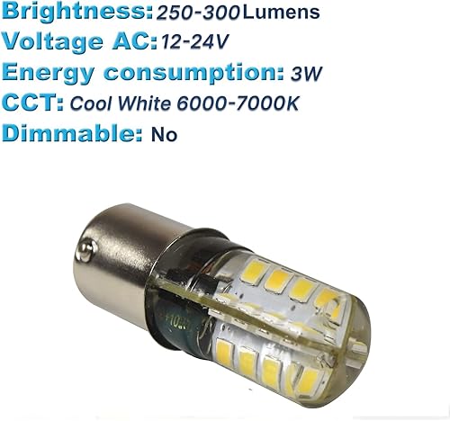 Miniatura 2 de HQRP Paquete de 2 bombillas LED ultra brillantes 1156 color blanco frío compatibles con John Deere JD AD2062R, piezas de repuesto LA115 D130 CS y CX