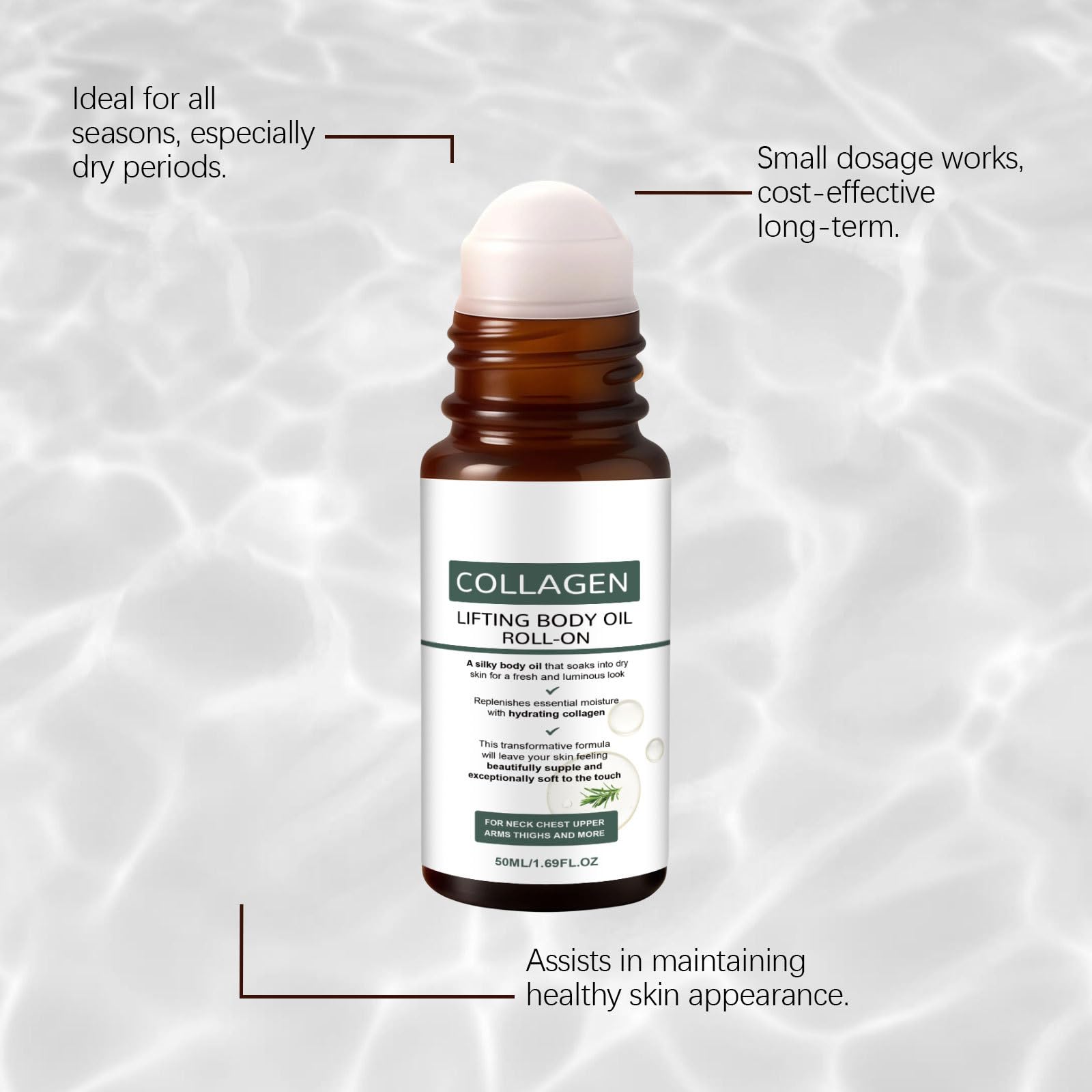 Olio per il corpo di sollevamento del collagene per rassodare e idratare la pelle, anti-cedimento e aumento dell'elasticità, olio per il corpo secco rassodante anti invecchiamento (6PCS)