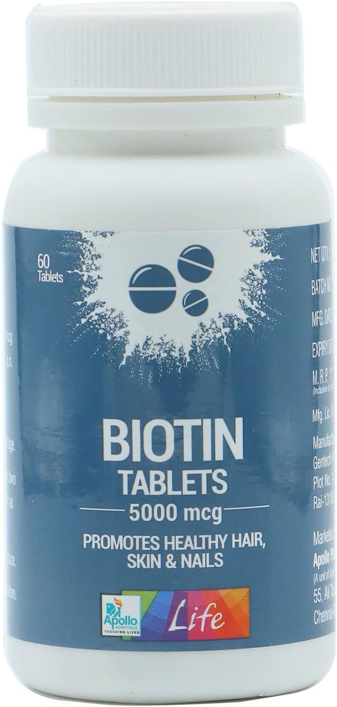 Apollo Life Biotin 5000 mcg, 60 Tablets